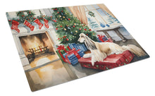 Load image into Gallery viewer, Afghan Hound Cozy Christmas Glass Cutting Boards – Durable, Decorative Kitchen Art Large