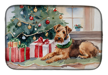 Load image into Gallery viewer, Airedale Terrier Cozy Christmas Dish Drying Mat