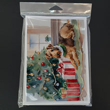 Load image into Gallery viewer, Airedale Terrier Cozy Christmas Greeting Cards - Blank Note Cards – 8-Pack of Artist-Designed Cards with Envelopes