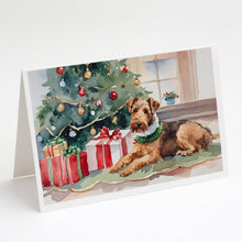 Load image into Gallery viewer, Airedale Terrier Cozy Christmas Greeting Cards - Blank Note Cards – 8-Pack of Artist-Designed Cards with Envelopes