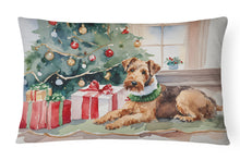 Load image into Gallery viewer, Airedale Terrier Cozy Christmas Throw Pillow