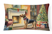 Load image into Gallery viewer, Airedale Terrier Cozy Christmas Throw Pillow