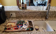 Load image into Gallery viewer, Akita Cozy Christmas Dish Drying Mat