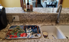 Load image into Gallery viewer, Alaskan Klee Kai Cozy Christmas Dish Drying Mat