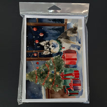 Load image into Gallery viewer, Alaskan Klee Kai Cozy Christmas Greeting Cards - Blank Note Cards – 8-Pack of Artist-Designed Cards with Envelopes