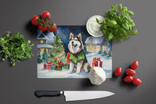 Load image into Gallery viewer, Alaskan Malamute Cozy Christmas Glass Cutting Boards – Durable, Decorative Kitchen Art Large