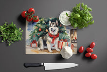 Load image into Gallery viewer, Alaskan Malamute Cozy Christmas Glass Cutting Boards – Durable, Decorative Kitchen Art Large
