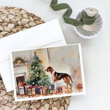 Load image into Gallery viewer, American English Coonhound Cozy Christmas Greeting Cards - Blank Note Cards – 8-Pack of Artist-Designed Cards with Envelopes