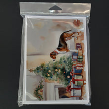 Load image into Gallery viewer, American English Coonhound Cozy Christmas Greeting Cards - Blank Note Cards – 8-Pack of Artist-Designed Cards with Envelopes