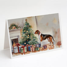 Load image into Gallery viewer, American English Coonhound Cozy Christmas Greeting Cards - Blank Note Cards – 8-Pack of Artist-Designed Cards with Envelopes