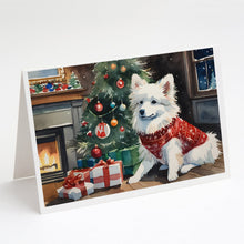 Load image into Gallery viewer, American Eskimo Cozy Christmas Greeting Cards - Blank Note Cards – 8-Pack of Artist-Designed Cards with Envelopes