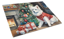 Load image into Gallery viewer, American Eskimo Cozy Christmas Glass Cutting Boards – Durable, Decorative Kitchen Art Large