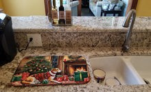 Load image into Gallery viewer, American Foxhound Cozy Christmas Dish Drying Mat