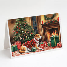 Load image into Gallery viewer, American Foxhound Cozy Christmas Greeting Cards - Blank Note Cards – 8-Pack of Artist-Designed Cards with Envelopes