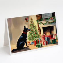 Load image into Gallery viewer, Australian Kelpie Cozy Christmas Greeting Cards - Blank Note Cards – 8-Pack of Artist-Designed Cards with Envelopes
