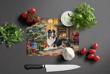 Load image into Gallery viewer, Australian Shepherd Cozy Christmas Glass Cutting Boards – Durable, Decorative Kitchen Art Large