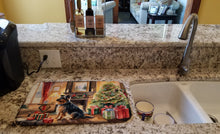 Load image into Gallery viewer, Australian Terrier Cozy Christmas Dish Drying Mat