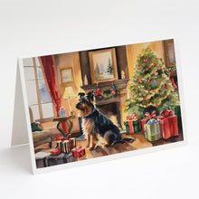 Load image into Gallery viewer, Australian Terrier Cozy Christmas Greeting Cards - Blank Note Cards – 8-Pack of Artist-Designed Cards with Envelopes