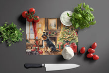 Load image into Gallery viewer, Australian Terrier Cozy Christmas Glass Cutting Boards – Durable, Decorative Kitchen Art Large