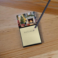 Load image into Gallery viewer, Basenji Cozy Christmas Sticky Note Holder- Refiilable Desk Accessory Note Pad