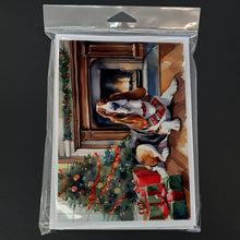 Load image into Gallery viewer, Basset Hound Cozy Christmas Greeting Cards - Blank Note Cards – 8-Pack of Artist-Designed Cards with Envelopes