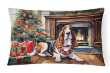 Load image into Gallery viewer, Basset Hound Cozy Christmas Throw Pillow