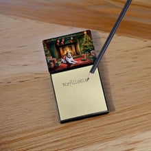Load image into Gallery viewer, Beagle Cozy Christmas Sticky Note Holder- Refiilable Desk Accessory Note Pad