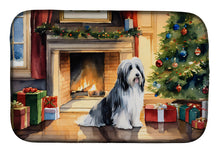 Load image into Gallery viewer, Bearded Collie Cozy Christmas Dish Drying Mat