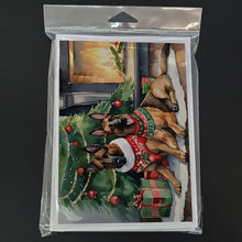 Load image into Gallery viewer, Belgian Malinois Cozy Christmas Greeting Cards - Blank Note Cards – 8-Pack of Artist-Designed Cards with Envelopes