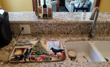 Load image into Gallery viewer, Belgian Sheepdog Cozy Christmas Dish Drying Mat