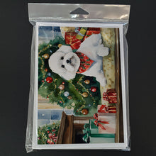 Load image into Gallery viewer, Bichon Frise Cozy Christmas Greeting Cards - Blank Note Cards – 8-Pack of Artist-Designed Cards with Envelopes