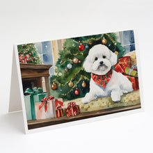 Load image into Gallery viewer, Bichon Frise Cozy Christmas Greeting Cards - Blank Note Cards – 8-Pack of Artist-Designed Cards with Envelopes