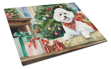Load image into Gallery viewer, Bichon Frise Cozy Christmas Glass Cutting Boards – Durable, Decorative Kitchen Art Large