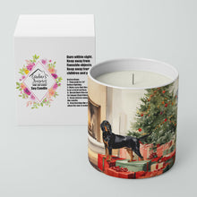 Load image into Gallery viewer, Black and Tan Coonhound Cozy Christmas Decorative Soy Candle