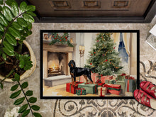 Load image into Gallery viewer, Black and Tan Coonhound Cozy Christmas Doormat - Large 24x36 – Indoor/Outdoor Floor Mat with Artistic Flair