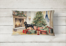 Load image into Gallery viewer, Black and Tan Coonhound Cozy Christmas Throw Pillow