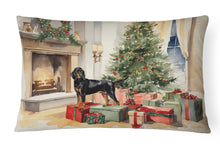 Load image into Gallery viewer, Black and Tan Coonhound Cozy Christmas Throw Pillow