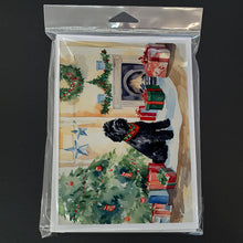 Load image into Gallery viewer, Black Russian Terrier Cozy Christmas Greeting Cards - Blank Note Cards – 8-Pack of Artist-Designed Cards with Envelopes
