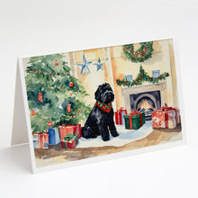 Load image into Gallery viewer, Black Russian Terrier Cozy Christmas Greeting Cards - Blank Note Cards – 8-Pack of Artist-Designed Cards with Envelopes