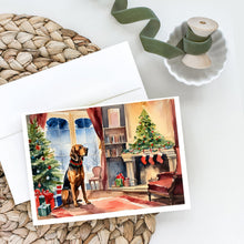 Load image into Gallery viewer, Bloodhound Cozy Christmas Greeting Cards - Blank Note Cards – 8-Pack of Artist-Designed Cards with Envelopes