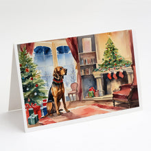Load image into Gallery viewer, Bloodhound Cozy Christmas Greeting Cards - Blank Note Cards – 8-Pack of Artist-Designed Cards with Envelopes