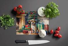 Load image into Gallery viewer, Border Terrier Cozy Christmas Glass Cutting Boards – Durable, Decorative Kitchen Art Large