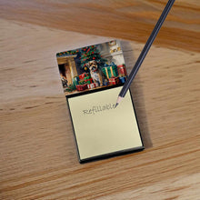 Load image into Gallery viewer, Border Terrier Cozy Christmas Sticky Note Holder- Refiilable Desk Accessory Note Pad