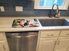 Load image into Gallery viewer, Boston Terrier Cozy Christmas Dish Drying Mat