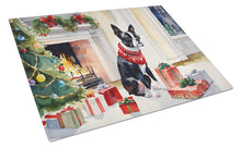 Load image into Gallery viewer, Boston Terrier Cozy Christmas Glass Cutting Boards – Durable, Decorative Kitchen Art Large