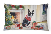 Load image into Gallery viewer, Boston Terrier Cozy Christmas Throw Pillow