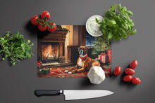 Load image into Gallery viewer, Boxer Cozy Christmas Glass Cutting Boards – Durable, Decorative Kitchen Art Large