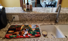Load image into Gallery viewer, Boxer Cozy Christmas Dish Drying Mat