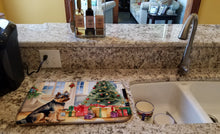 Load image into Gallery viewer, Brussels Griffon Cozy Christmas Dish Drying Mat