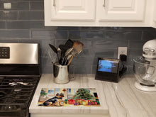 Load image into Gallery viewer, Brussels Griffon Cozy Christmas Glass Cutting Boards – Durable, Decorative Kitchen Art Large
